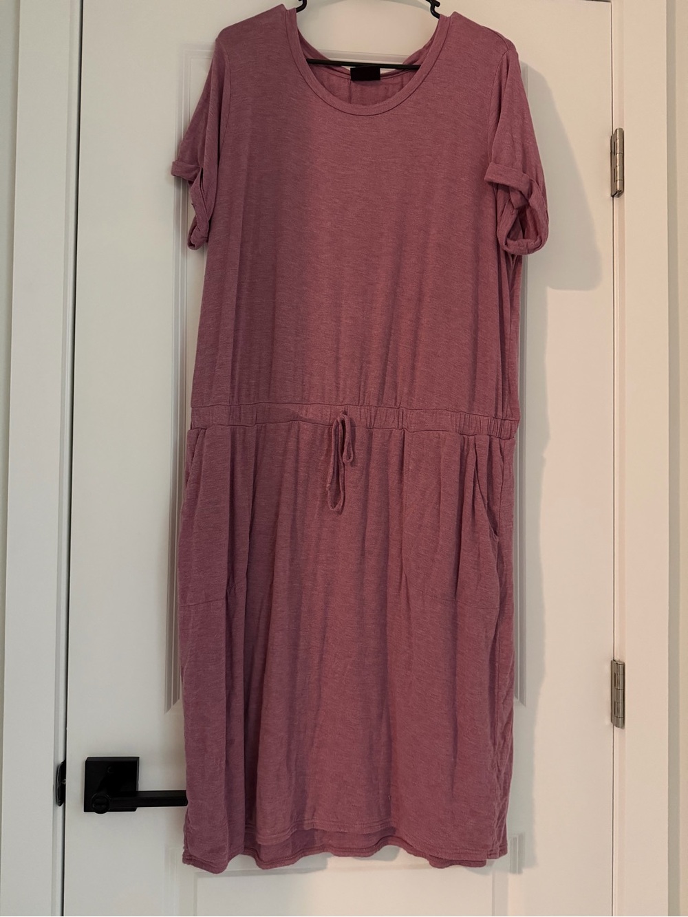 32 Degrees Cool Mauve Drawstring-Waist Pocket Maxi Dress